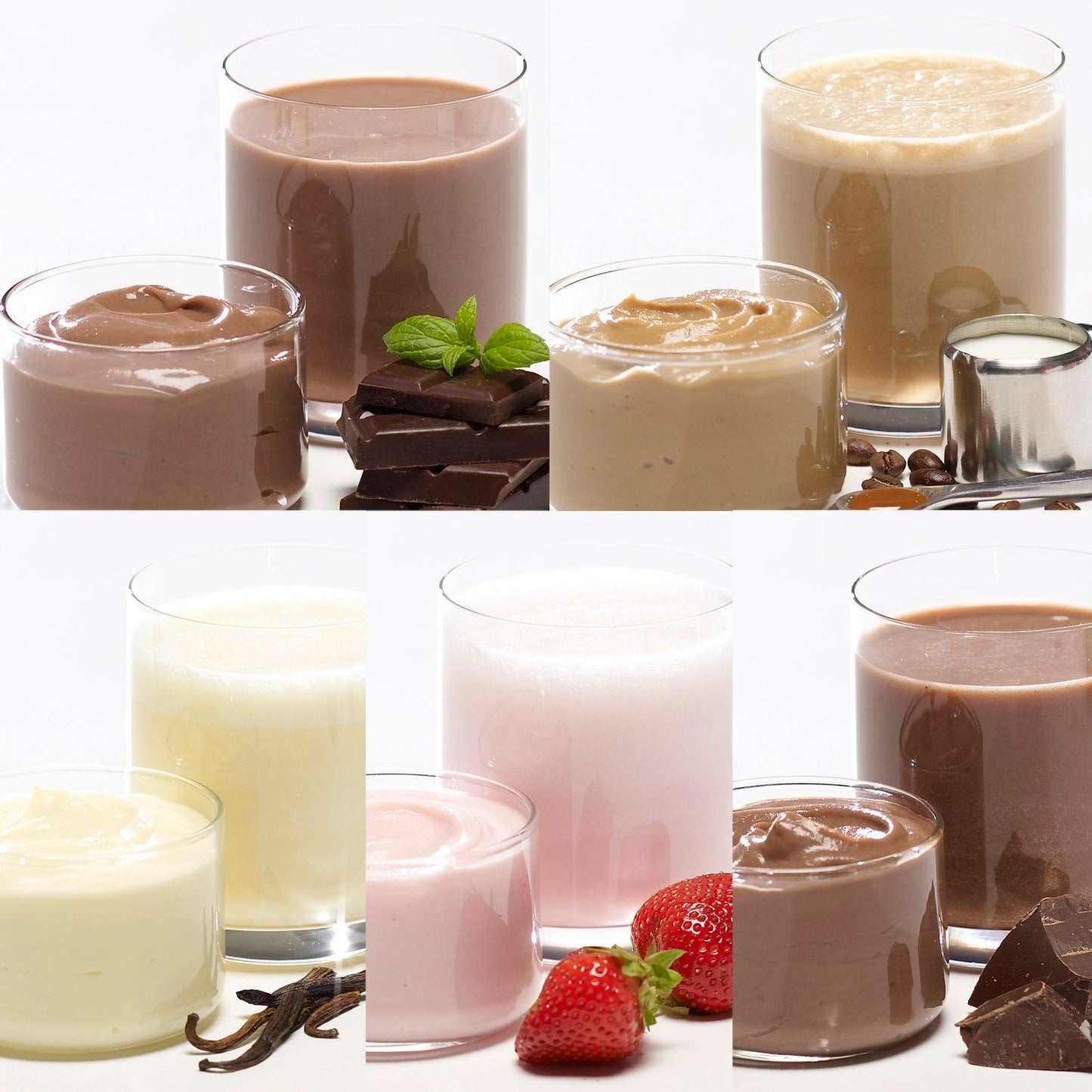 Split Pudding/Shake Case Banana, Lemon Raspberry, Dark Chocolate, Mocha,Orange Creamsicle,StrawberryBa - SlimGroupinc
