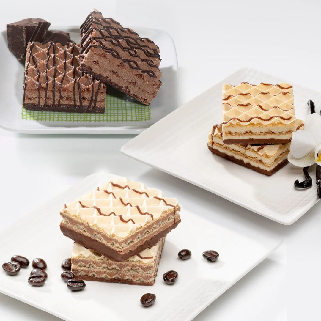 Vanilla, Chocolate and Mocha Wafers - 3 Flavor Split Case - SlimGroupinc